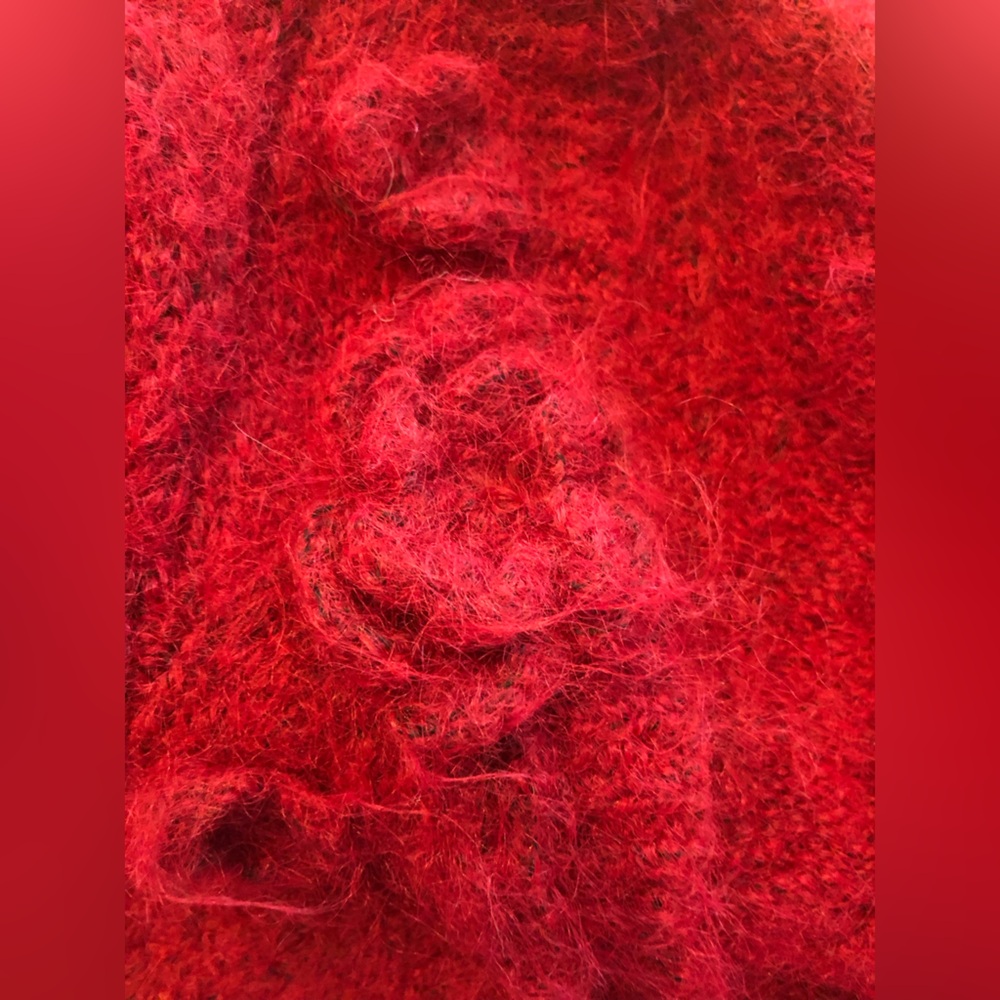 LACEMADE coquette Semi Sweet Chiffon Cardigan in red - Picture 9 of 11